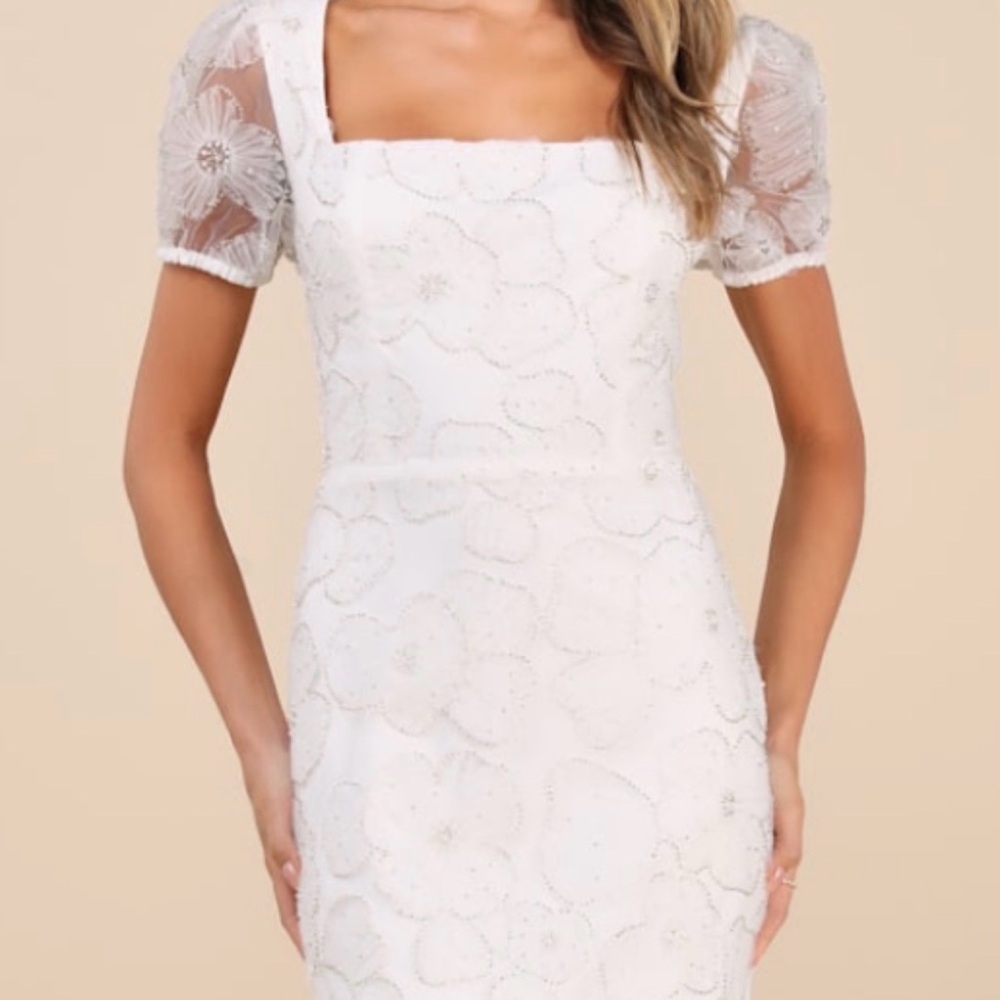 Lulu's White Floral Mini Dress